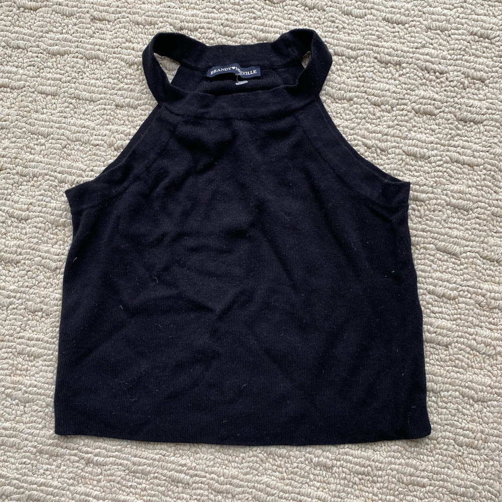 Brandy Melville black crop sweater tank